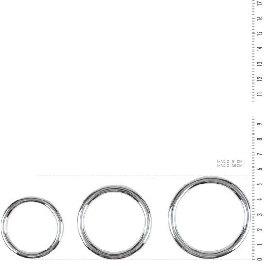 Набор металлических эрекционных колец Sinner Gear Unbendable Cock/Ball Ring & Glans Ring Set