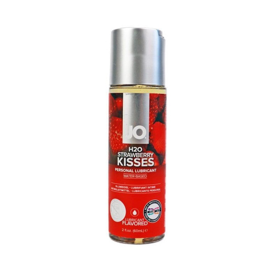 Съедобная интимная смазка со вкусом клубники на водной основе JO H2O Strawberry Kiss, 60 ml