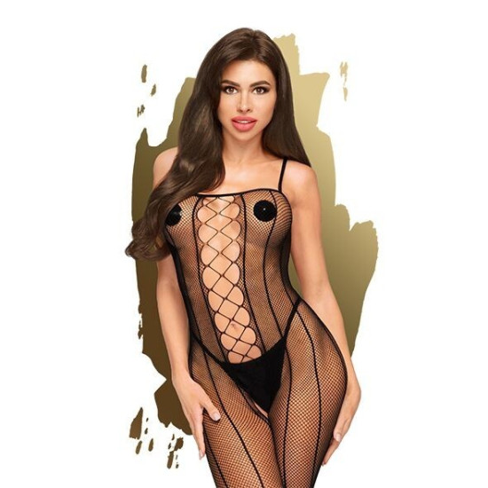 Бодістокінг зі шнурівкою і вертикальними швами, чорний Penthouse Drop-dead Tasty, XL