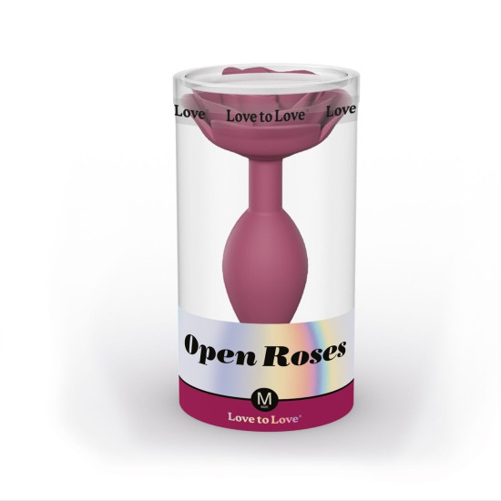 Силиконовая анальная пробка, бордовая Love To Love Open Roses Plum Star, M
