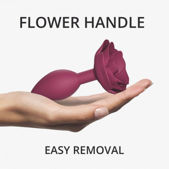 Силиконовая анальная пробка, бордовая Love To Love Open Roses Plum Star, M