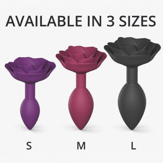 Силиконовая анальная пробка, бордовая Love To Love Open Roses Plum Star, M