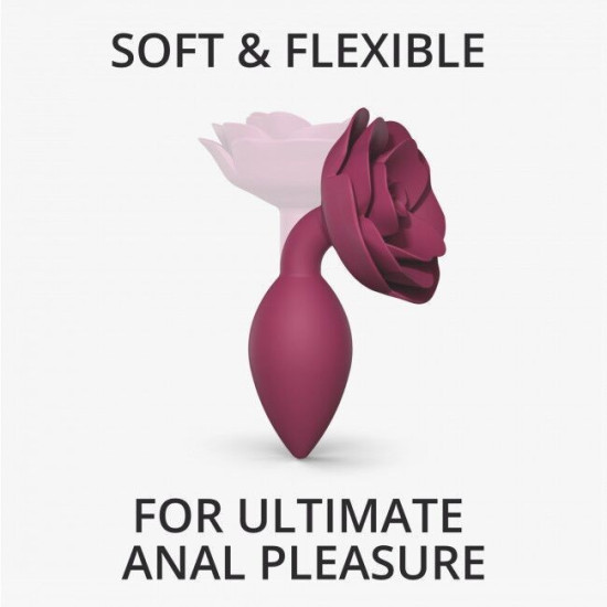 Силиконовая анальная пробка, бордовая Love To Love Open Roses Plum Star, M