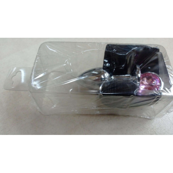 Металева анальна пробка з кристалом Alive Mini Metal Butt Plug Pink S (порвана упаковка!!!)