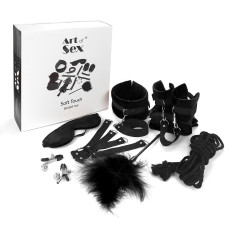 БДСМ набір з 9 предметів, чорний Art of Sex Soft Touch BDSM Set
