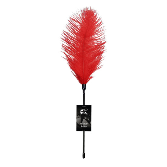 Щекоталка со страусиным пером, красная Art of Sex Feather Tickler Red
