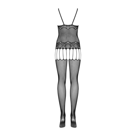 Бодистокинг с тонкими подвязками, нежным декором и сеточкой Obsessive Bodystocking F235, S/M/L