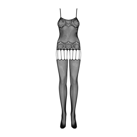 Бодистокинг с тонкими подвязками, нежным декором и сеточкой Obsessive Bodystocking F235, S/M/L