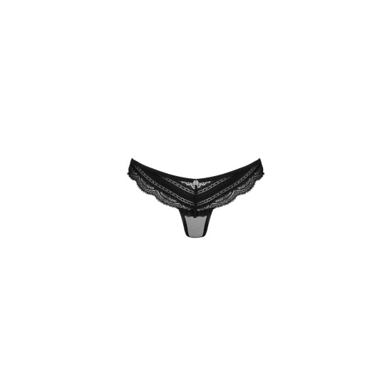 Чорні напівпрозорі трусики з підвіскою Obsessive Ivannes Panties Black, L/XL