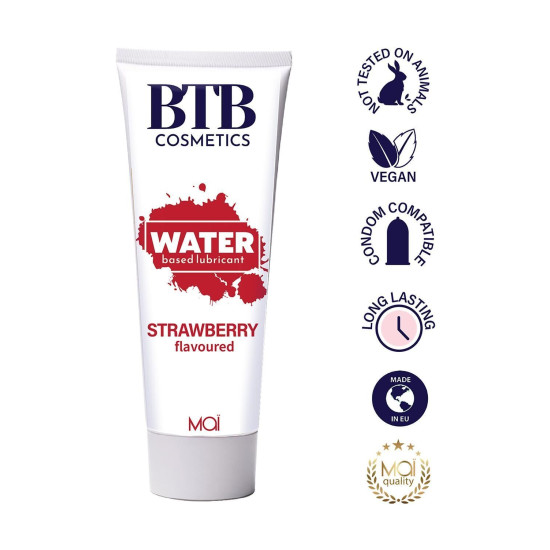 Интимная смазка с ароматом клубники на водной основе BTB FLAVORED STRAWBERRY, 100 ml