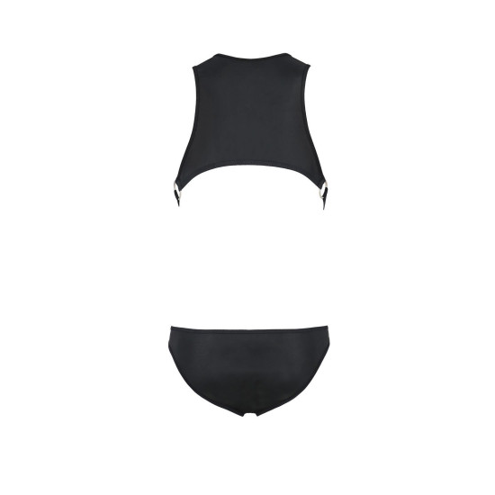 Шкіряне боді з заклепками, чорне Passion 056 Adam Black, S/M