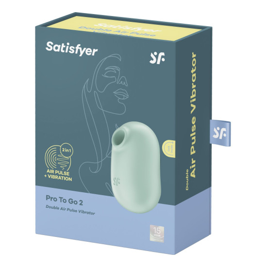 Вакуумный стимулятор с вибрацией, мятный Satisfyer Pro To Go 2 Mint