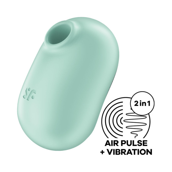 Вакуумный стимулятор с вибрацией, мятный Satisfyer Pro To Go 2 Mint