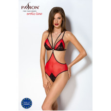 Полупрозрачное боди с кружевом, красное Passion Peonia Body Red, XXL/XXXL