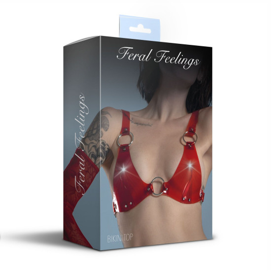 Ліф класичний, червоний прозорий Feral Feelings Bikini Top Red Transparent