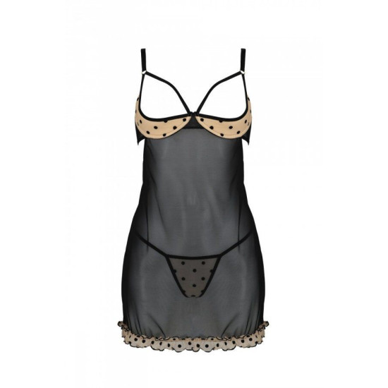 Эротический пеньюар, бежевый Passion Marina Chemise Beige, S/M