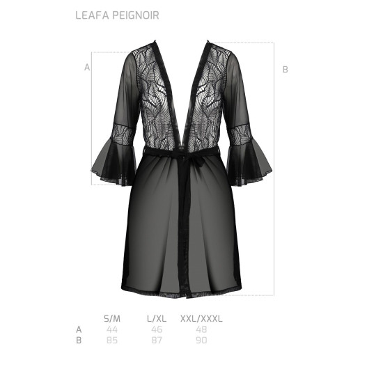 Пеньюар, чёрный Passion LEAFA PEIGNOIR black, XXL/XXXL