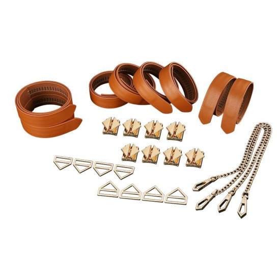 Набор из 8 ремней для связывания, коричневый Lockink 8-Bondage-Straps Restraint Set Brown