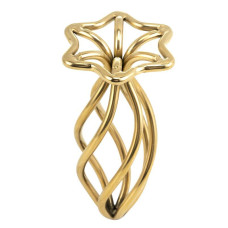 Анальна пробка з порожнистим спіральним дизайном, золота Lockink Sevanda Hollow Spiral Golden Metal Anal Plug, L