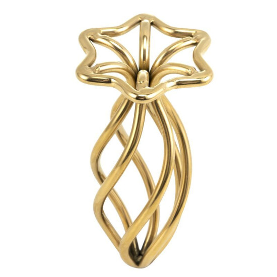 Анальна пробка з порожнистим спіральним дизайном, золота Lockink Sevanda Hollow Spiral Golden Metal Anal Plug, L