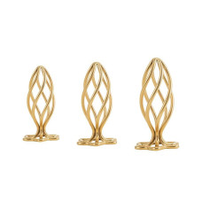 Анальна пробка з порожнистим спіральним дизайном, золота Lockink Sevanda Hollow Spiral Golden Metal Anal Plug, L