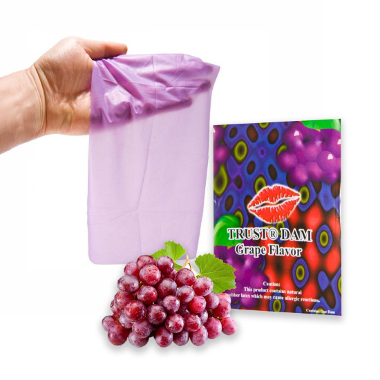 Латексна серветка зі смаком винограду Latex Dental Dams Grape, 1 шт