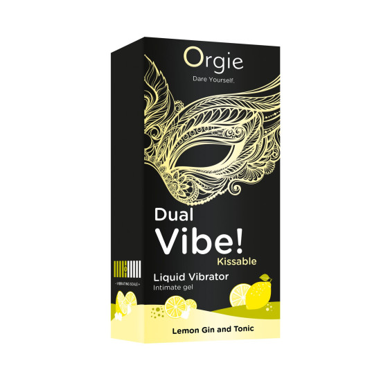 Orgie Dual Vibe! Lemon Gin And Tonic Kissable Liquid Vibrator, 15 ml - жидкий вибратор со вкусом Джин и Тоник