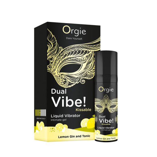 Orgie Dual Vibe! Lemon Gin And Tonic Kissable Liquid Vibrator, 15 ml - жидкий вибратор со вкусом Джин и Тоник