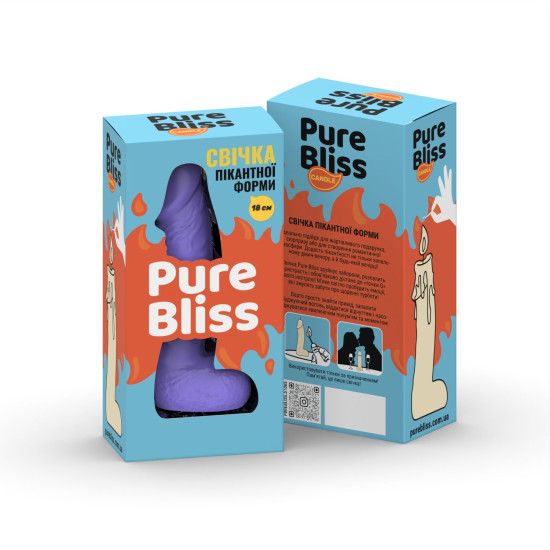 Свеча-член, фиолетовая, длина 18 см Pure Bliss BIG Violet