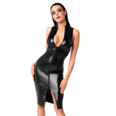 Платье, черное Noir Handmade F337 Powerwetlook Midi Dress, M