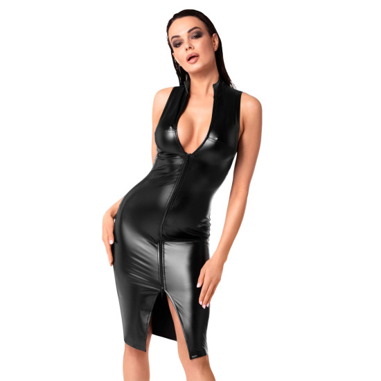 Платье, черное Noir Handmade F337 Powerwetlook Midi Dress, M
