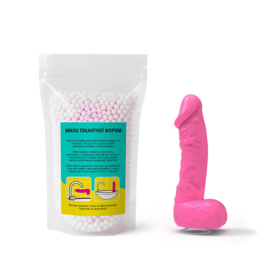 Крафтове мило-член з присоскою, рожеве Чистий Кайф Medium Pink, натуральне