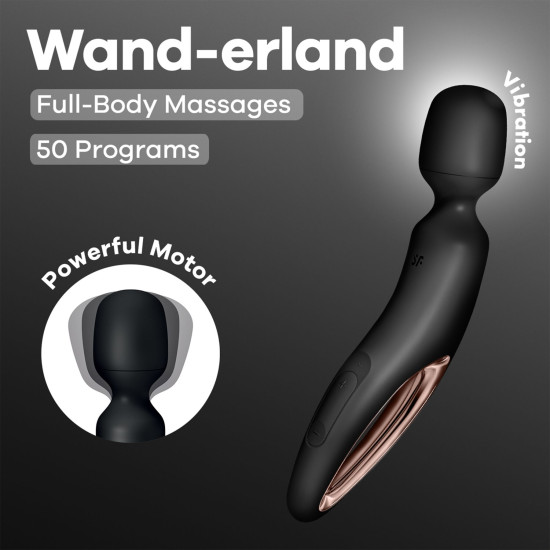 Вібромасажер, чорний/рожеве золото Satisfyer Wand-erland Black/Rosegold