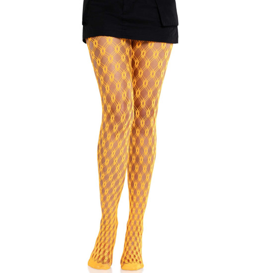 Колготки из ажурной сетки, неоново-оранжевые Leg Avenue Eyelet Net Tights Neon Orange, One Size