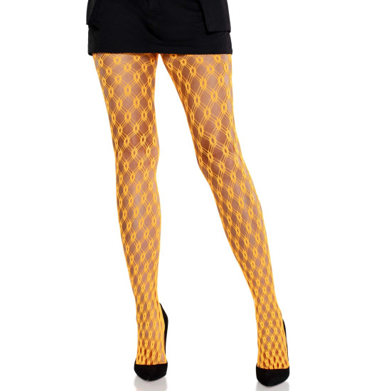 Колготки из ажурной сетки, неоново-оранжевые Leg Avenue Eyelet Net Tights Neon Orange, One Size