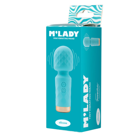 Мини-вибромассажер Wand, бирюзовый M'Lady Mini Vibrating Wand Teal