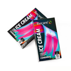 Презервативы с пупырышками и ароматом мороженого, 12 шт Holographic Recare Ice Cream Big Dotted Condoms