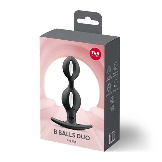 Анальні кульки з ефектом вібрації, чорні, діаметр 3.2 та 3.6 см Fun Factory B BALLS DUO Black