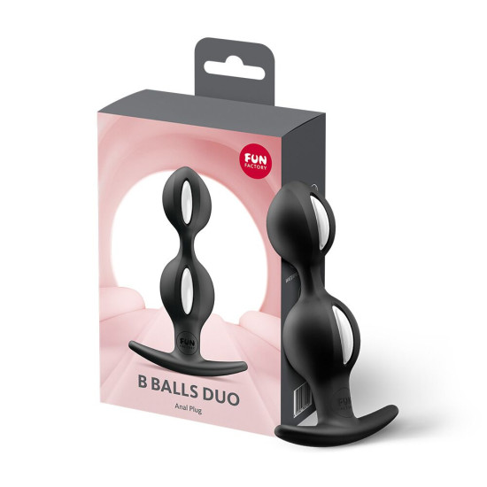 Анальні кульки з ефектом вібрації, чорні, діаметр 3.2 та 3.6 см Fun Factory B BALLS DUO Black