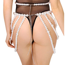 Юбка из жемчуга, белая Art of Sex Jasmine, размер XS-2XL