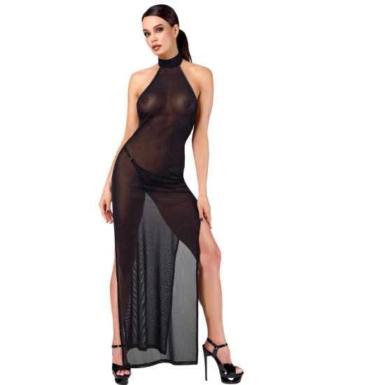 Длинное платье с двумя разрезами Noir Handmade F372 Onyx Twin-slit Long dress, S