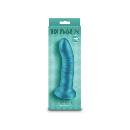 Дилдо, длина 15.2 см, бирюзовый NS Novelties Royals - 6" Charlie - Metallic Teal