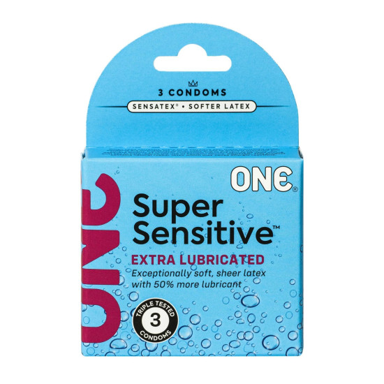 ONE Super Sensitive 3 Pack - 3 презерватива, картонная коробка (мятая упаковка)