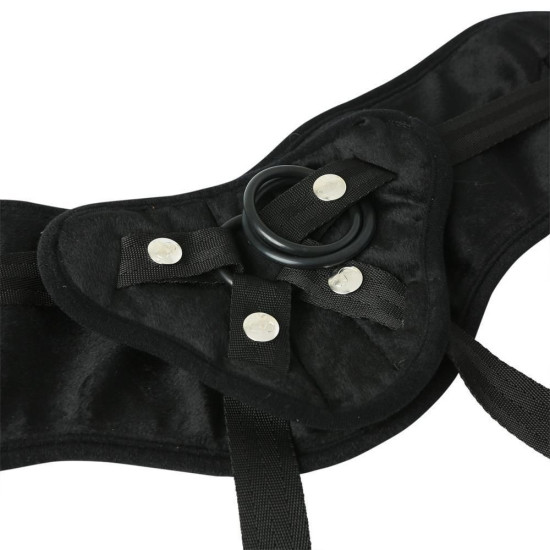 Труси для страпона чорного кольору з широким поясом, комфортні Sportsheets SizePlus Beginners Black