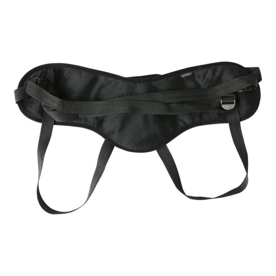 Труси для страпона чорного кольору з широким поясом, комфортні Sportsheets SizePlus Beginners Black