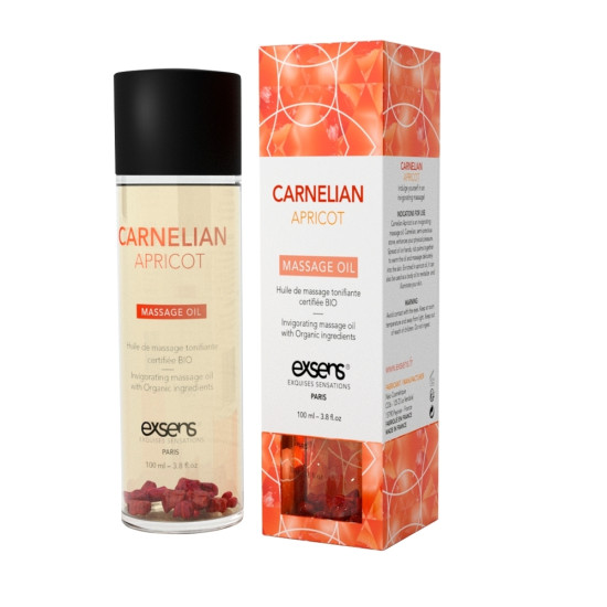 Натуральна підбадьорлива масажна олія з сердоліком EXSENS Carnelian Apricot, 100 ml