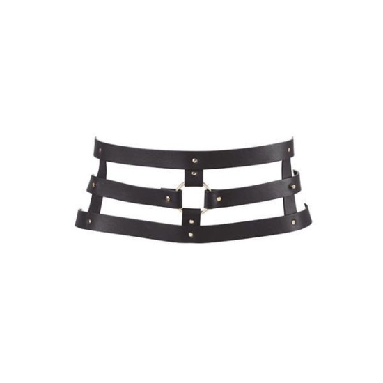 Портупея-пояс из экокожи, черная Bijoux Indiscrets Maze Wide Belt and Restraints Black