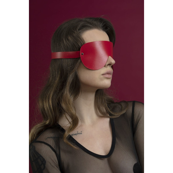 Маска на глаза, красная, натуральная кожа Feral Feelings Blindfold Mask Red