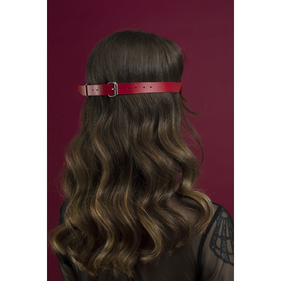 Маска на глаза, красная, натуральная кожа Feral Feelings Blindfold Mask Red