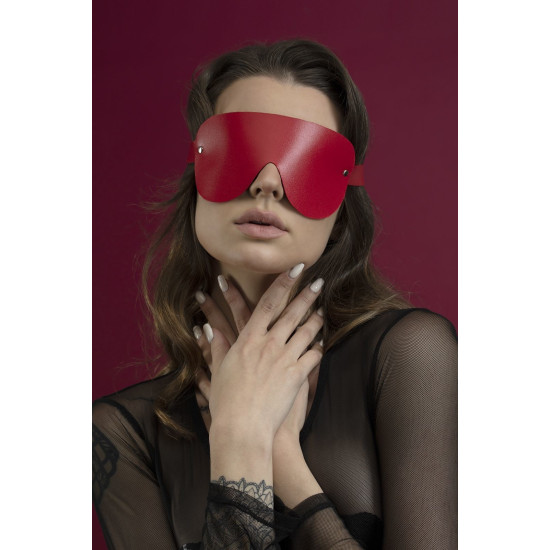 Маска на глаза, красная, натуральная кожа Feral Feelings Blindfold Mask Red